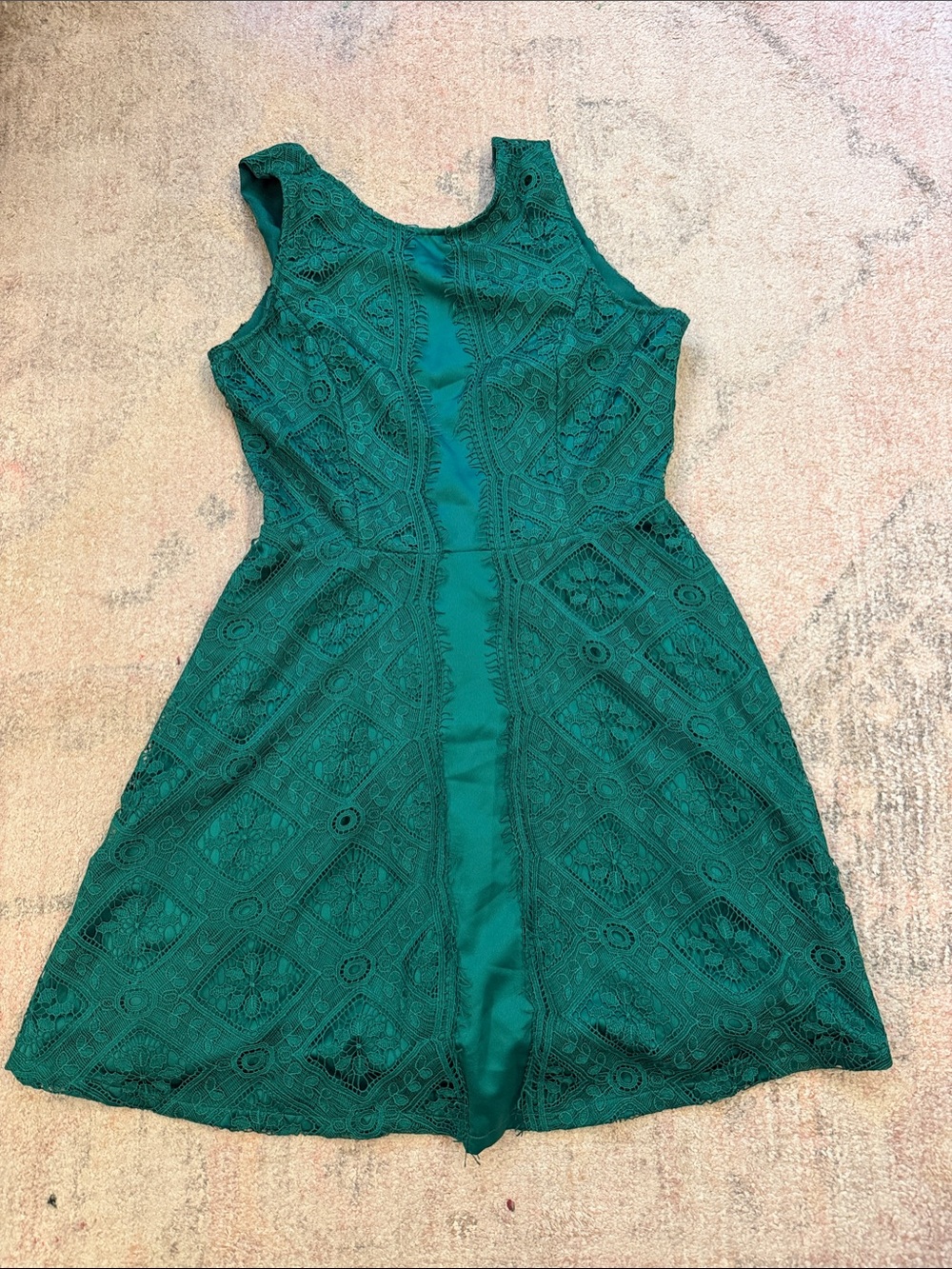 Adelyn Rae Emerald Green Lace Mini Dress